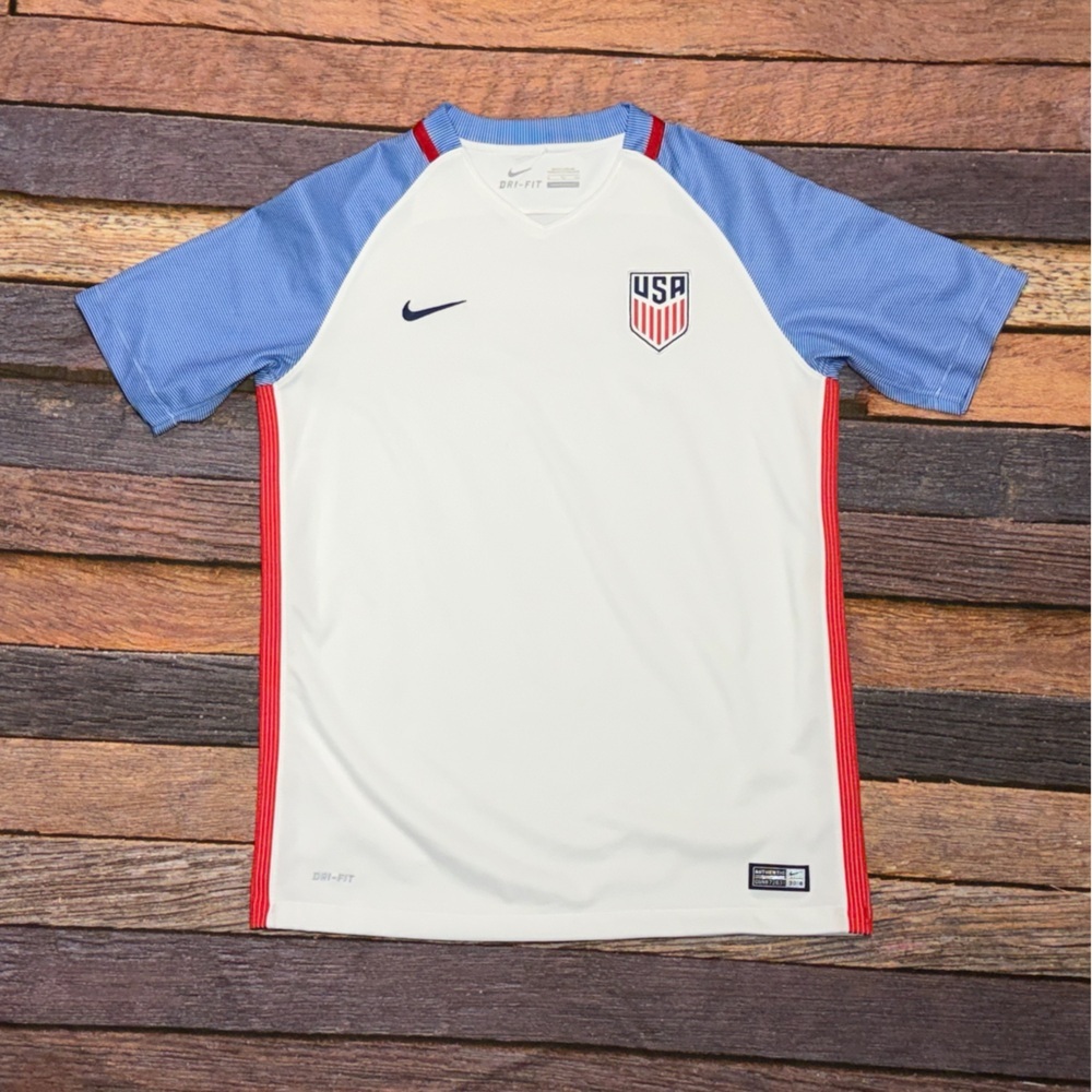 Nike USA White, Light Blue & Red Soccer Jersey